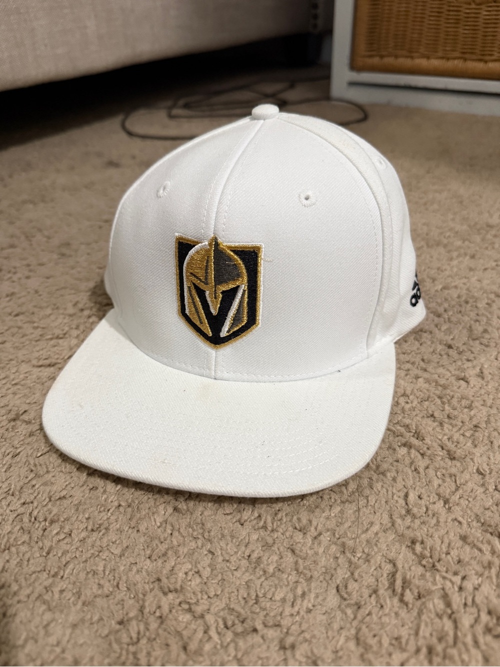 adidas White Hat with Gold & Black Embroidered Logo